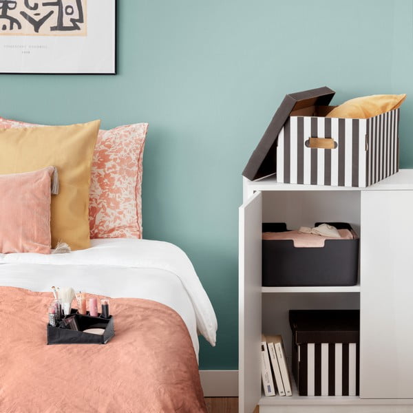 Kartonske kutije za pohranu u setu  2 kom s poklopcem Stripes – Compactor-image-2