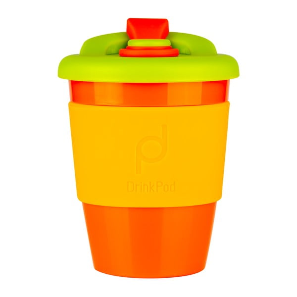 Narančasto-žuta putna šalica za kavu Drink Pod Caffeine, 340 ml