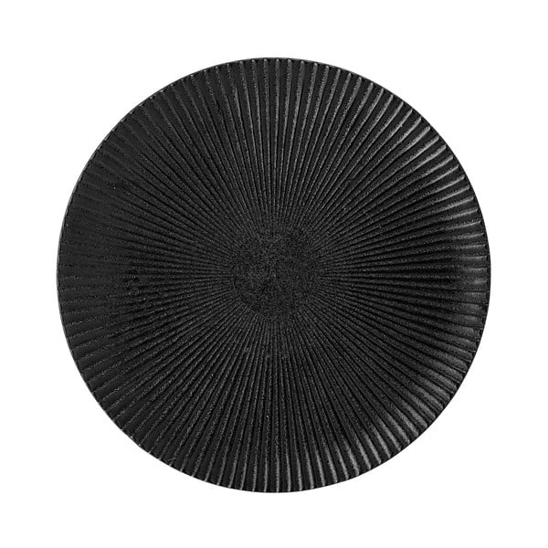 Crni tanjur od kamenine Bloomingville Neri, ø 18 cm