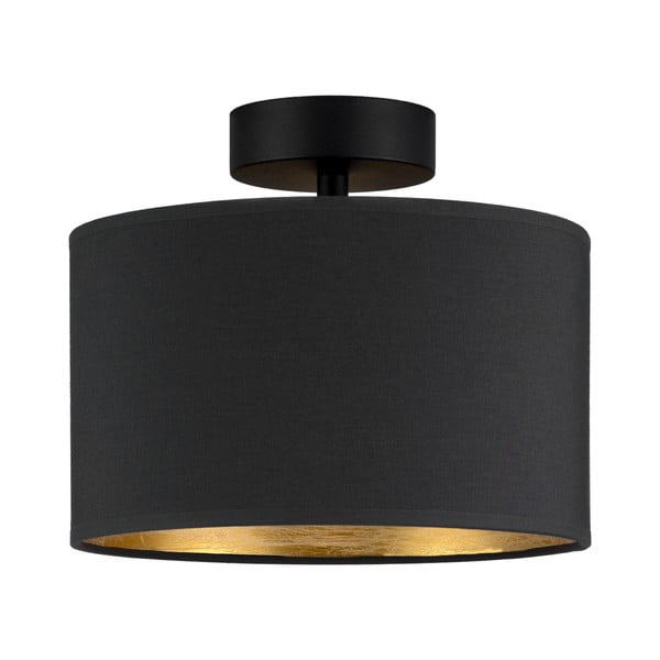 Crna stropna svjetiljka sa zlatnim detaljima Sotto Luce Tres S, ⌀ 25 cm