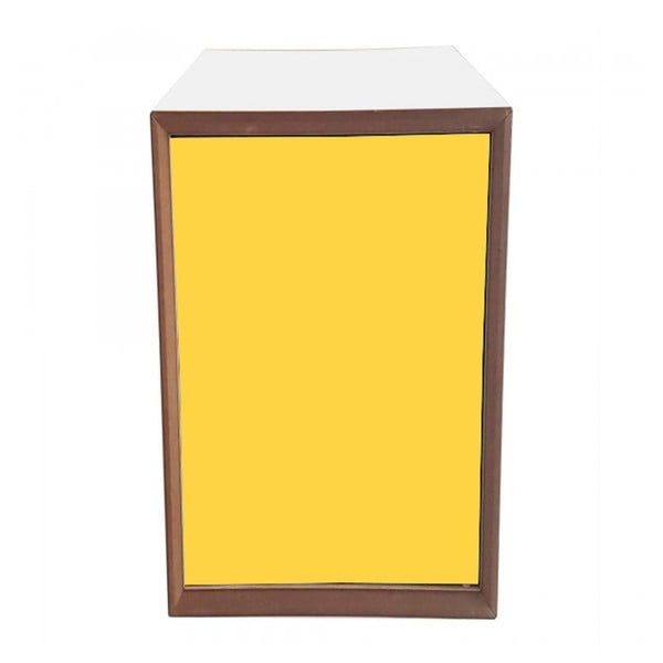 Regal s bijelim okvirom i žutim Ragaba PIXEL vratima, 40 x 80 cm