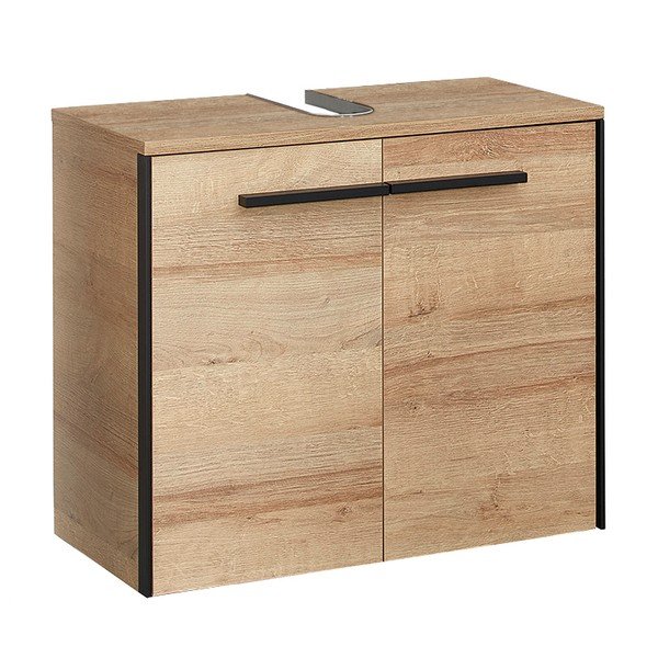 Zidni ormarić za ispod umivaonika u dekoru hrasta u prirodnoj boji 53x60 cm Quickset 395 – Pelipal-image-2