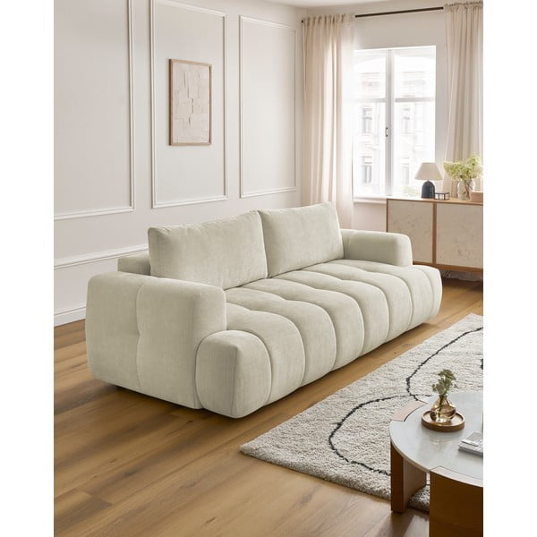 Bež sklopiva/s prostorom za odlaganje sofa 251 cm Fuji – Bobochic Paris-image-1