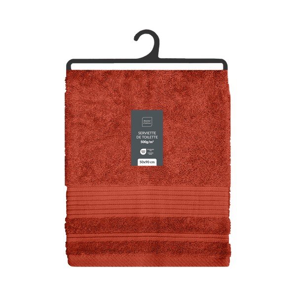 Ciglasti pamučan ručnik od frotira 50x90 cm Tendresse – douceur d'intérieur-image-4