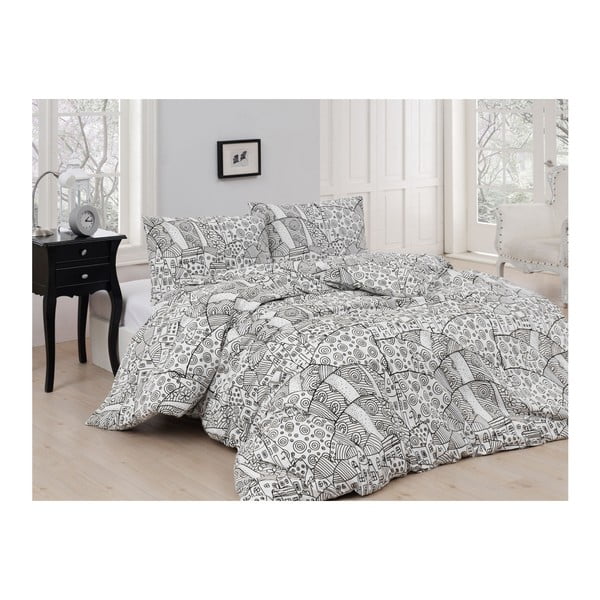 Pamučna posteljina s plahtama za bračni krevet Magic, 200 x 220 cm