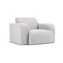 Svijetlo siva fotelja od bouclé tkanine Molino – Micadoni Home
