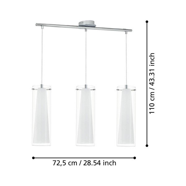 Viseća svjetiljka u srebrnoj boji sa staklenim sjenilom PINTO – EGLO-image-2