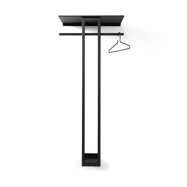 Crna željezna zidna vješalica s policom 70 cm Luno Large – Spinder Design-image-4