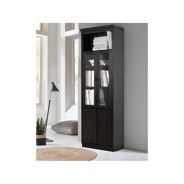 Smeđa vitrina od masivnog bora 74x223 cm Anita – Støraa-image-2