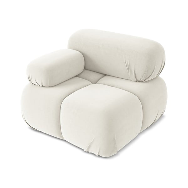 Bijela baršunasti modularna sjedeća garnitura (s lijevim kutom) Lokua – Makamii-image-2