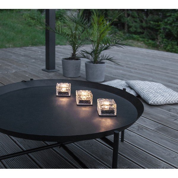 LED svijeće u setu 3 kom sa solarnim panel za eksterijer (visina 5,5 cm) Icecube – Star Trading-image-1