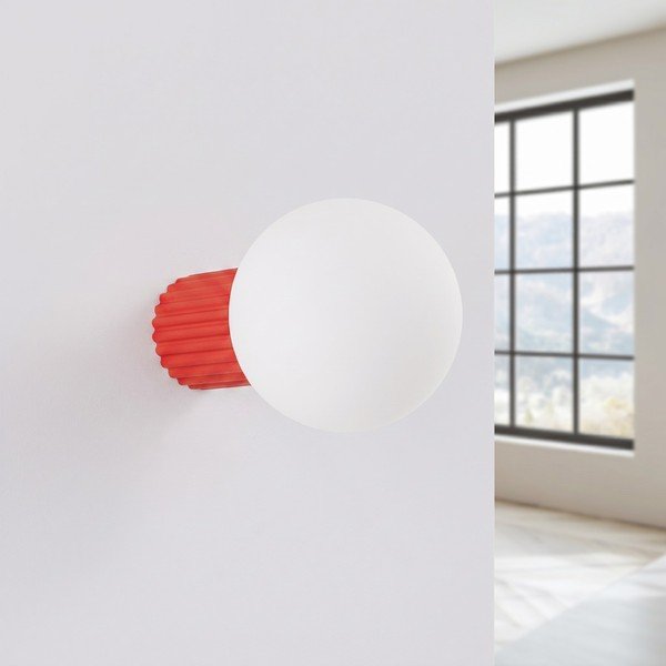 Crvena zidna lampa od opalnog stakla ø 12 cm Orbital – Sollux-image-2