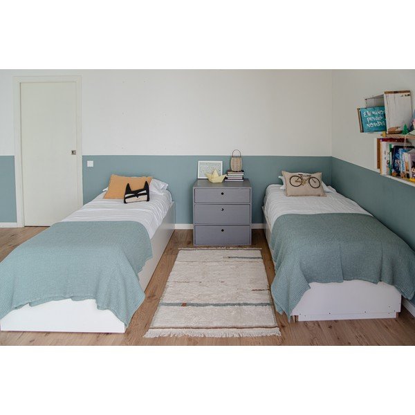 Plavi/krem periv/ručno rađen pamučan tepih 90x130 cm Lanes Vintage Blue – Lorena Canals-image-1