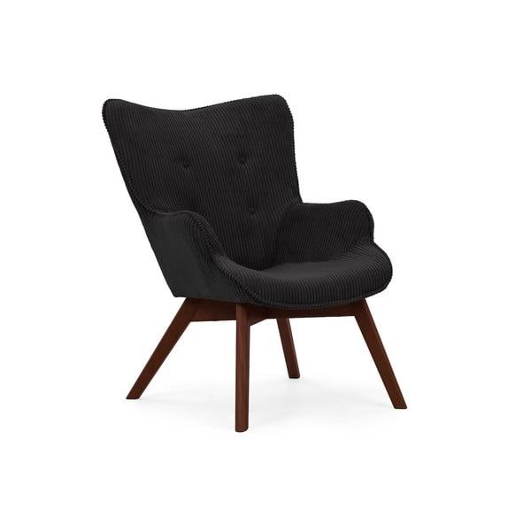 Crna fotelja od samta Niko – Ropez