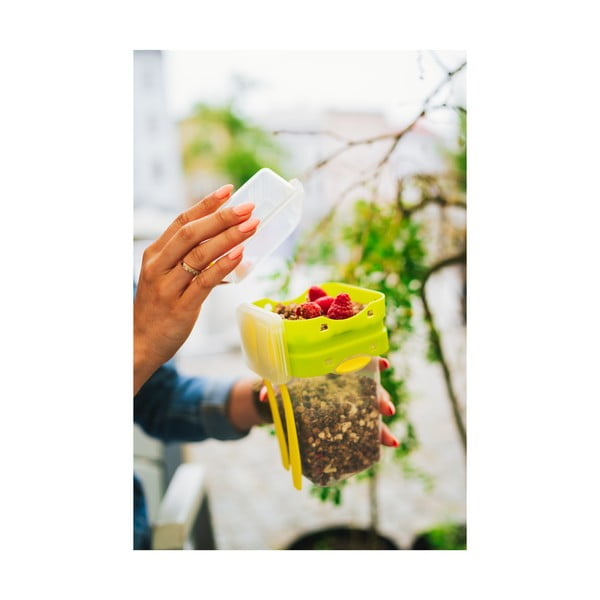 Zelena kutija za međuobrok i obrok s priborom, Vialli Design, 650ml+230m-image-2