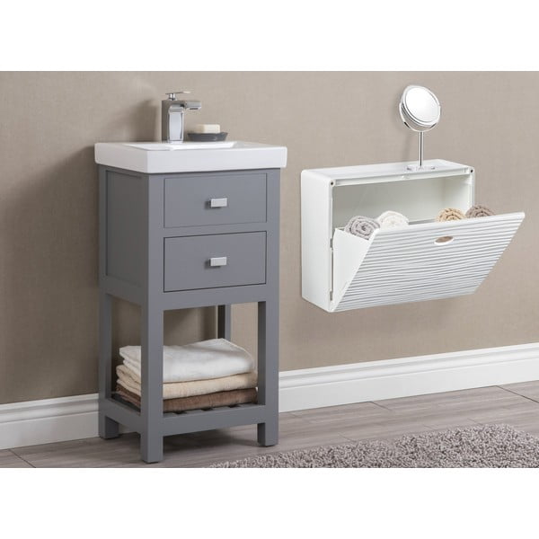 Bijeli plastični preklopni ormarić za cipele Mono Wave – Domopak-image-1