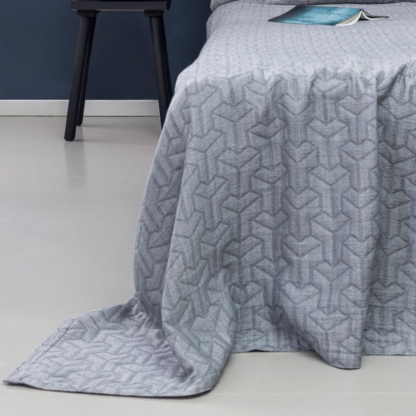 Tamno sivi prekrivač od recikliranog pamuka za krevet za jednu osobu 140x250 cm Trio - Mette Ditmer Denmark-image-2