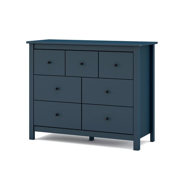 Tamnoplava niska komoda od borovine 110x80 cm Misti - Marckeric-image-4