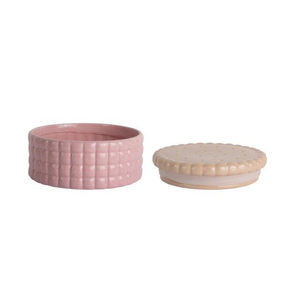Svijetlo ružičasta dekorativna keramička kutija za pohranu ø 20x10 cm Biscuit Box – PT LIVING-image-2