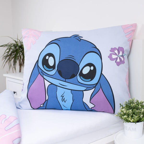 Plava/ljubičasta pamučna dječja posteljina za krevet za jednu osobu 140x200 cm Lilo and Stitch "Cute" – Jerry Fabrics-image-3
