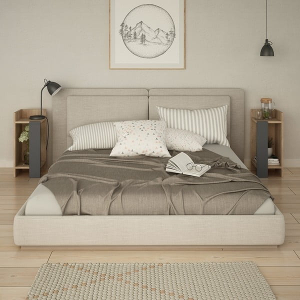 Set od 2 noćna ormarića u dekoru hrast Elos-image-2