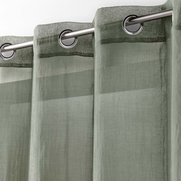 Kaki zelena prozirna zavjesa 140x280 cm Telma – douceur d'intérieur-image-1