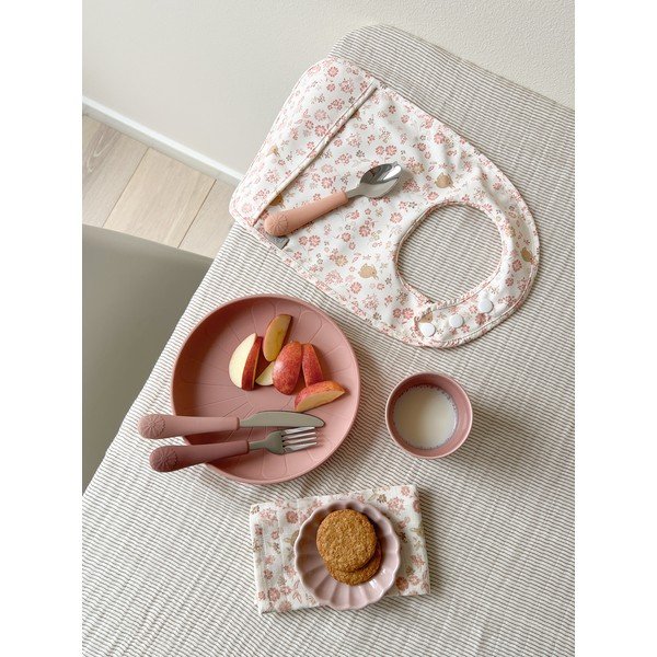 Crveni/u boji lososa silikonski dječji pribor za jelo 3 kom Rose Mix – Cam Cam Copenhagen-image-4