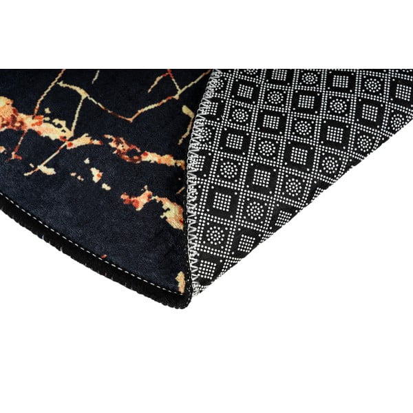 Set od 2 crne ovalne kupaonske prostirke Foutastic Gold Marble-image-4