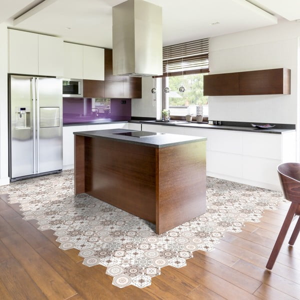 Set od 10 podnih samoljepljivih naljepnica Ambiance Floor Stickers Hexagons Cornalina, 40 x 90 cm-image-2