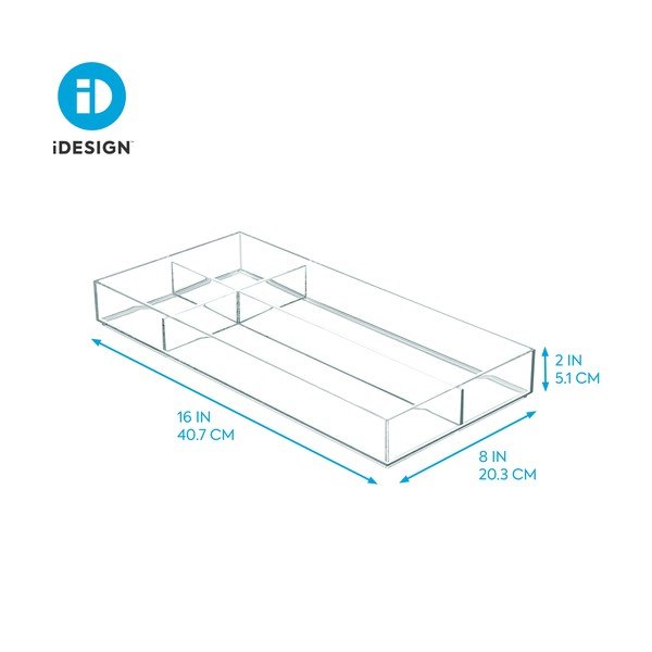 Prozirni organizator za slaganje s pretincima iDesign Clarity, 40,6 x 20,3 cm-image-1
