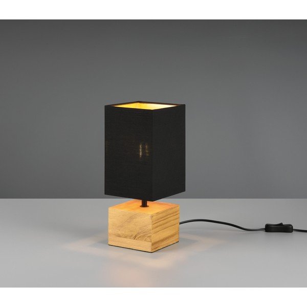 Crna/u prirodnoj boji stolna lampa s tekstilnim sjenilom (visina 30 cm) Woody – Reality-image-1
