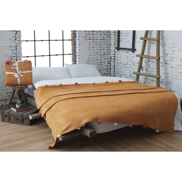 Senf žuti prekrivač od flisa 150x200 cm Pom Pom – Mijolnir-image-1