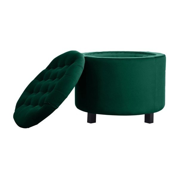 Tamnozeleni puf s prostorom za odlaganje JohnsonStyle Estrid French Velvet, ⌀ 52 cm-image-2
