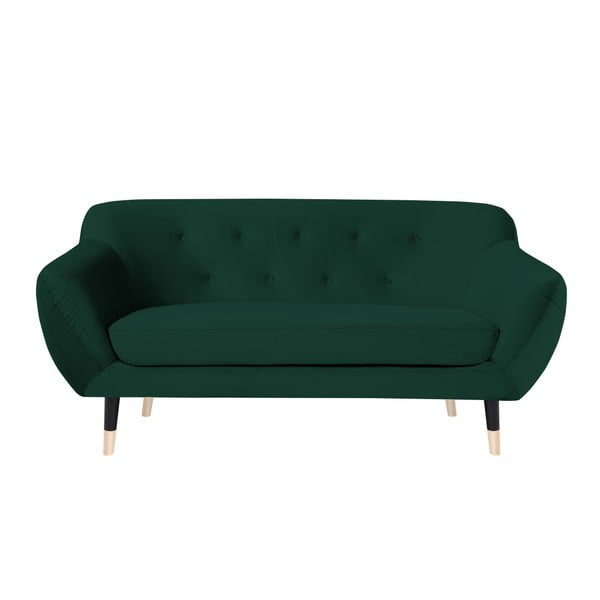 Zelena sofa s crnim nogama Mazzini Sofas Amelie, 158 cm