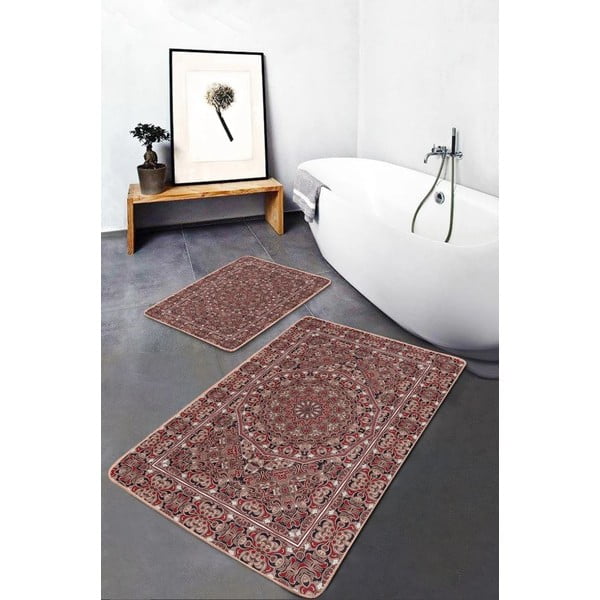 Smeđe od samta kupaonske prostirke u setu 2 kom 60x100 cm – Mila Home-image-2