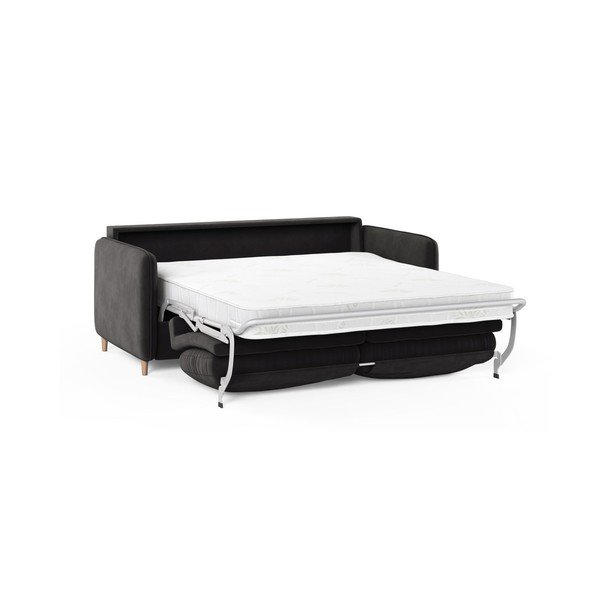 Tamno siva baršunasti sofa za spavanje 184 cm – Micadoni -image-1