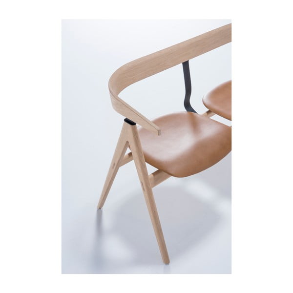 Klupa od hrastovine sa kožnim sjedištem Gazzda Ava-image-4