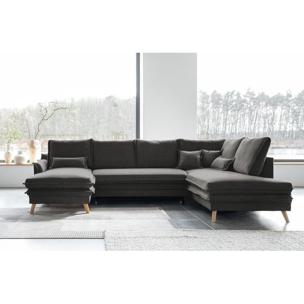 Tamno siva sklopiva kutna garnitura (s desnim kutom/u obliku slova "U") Charming Charlie – Miuform-image-1