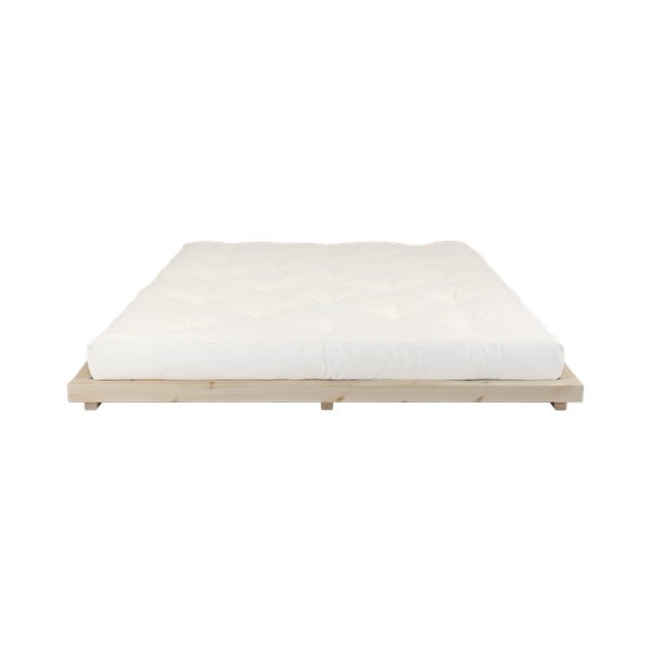 Bračni krevet od borovine s madracem Karup Design Dock Double Latex Natural Clear/Natural, 180 x 200 cm