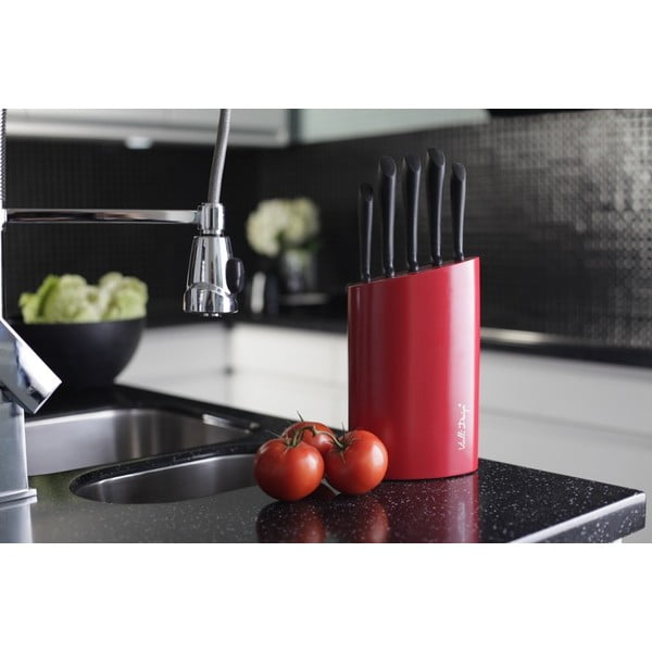 Crveni stalak s pet noževa Vialli Design-image-3