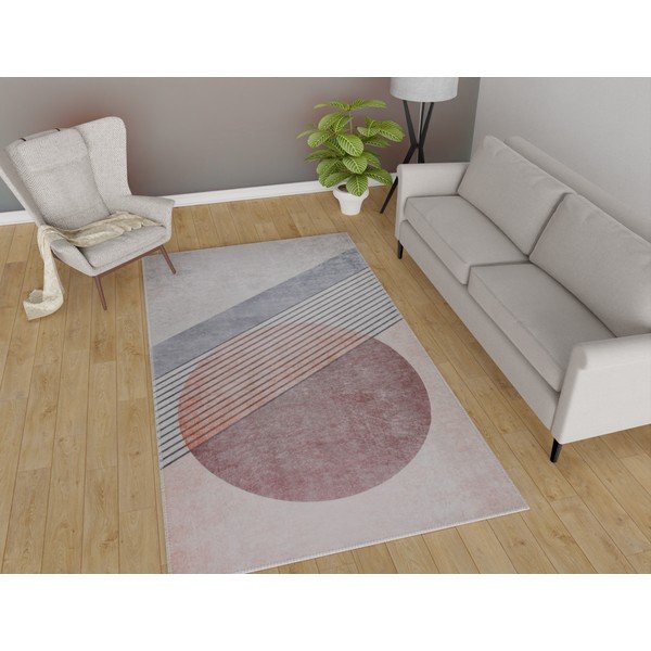 Svijetlo ružičasti/svijetlo sivi perivi tepih 160x230 cm – Vitaus-image-1