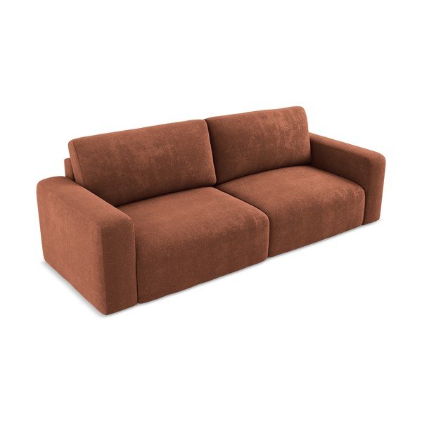 Sklopiva/s prostorom za odlaganje sofa od šenila boja terakote 252 cm Kona – Makamii-image-3