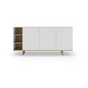 Bijela niska komoda u dekoru hrasta 170x80 cm Cequoia – Marckeric