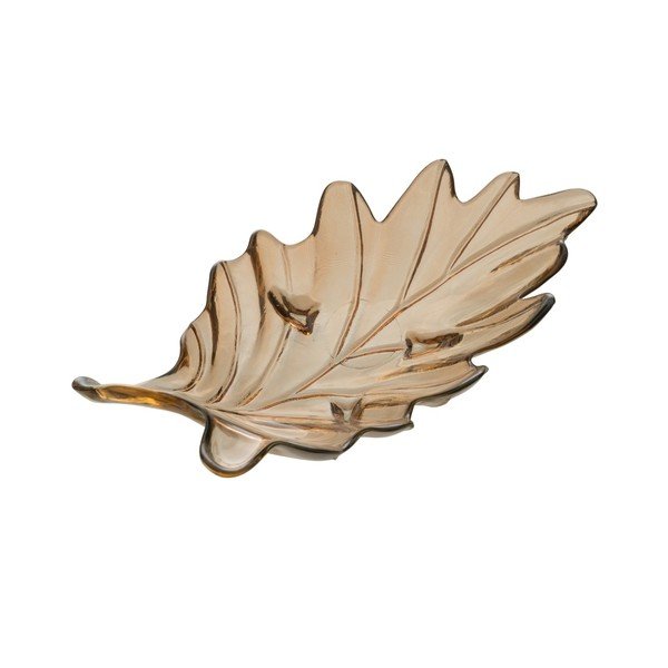 Stakleni ukrasni pladanj 19,5x35 cm Leaf – Ixia