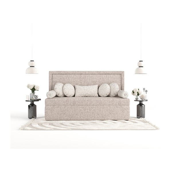 Svjetlo smeđi tapecirani krevet 90x200 cm Scala – Maison de Rêve-image-4