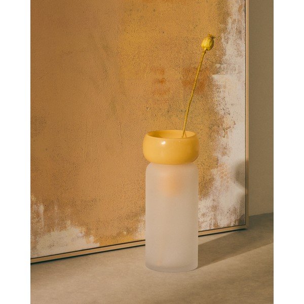 Žuta  staklena vaza (visina 30,5 cm) Kelse – Kave Home-image-1