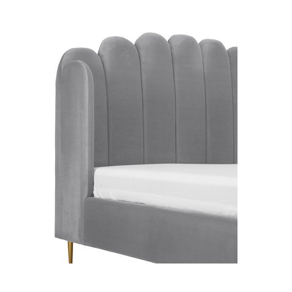 Sivi tapecirani krevet Westwing Collection Glamour, 180 x 200 cm-image-1