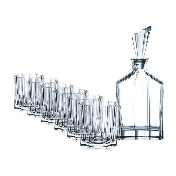 Set kristalne boce i šest kristalnih čaša za viski Nachtman Aspen Whiskey Set