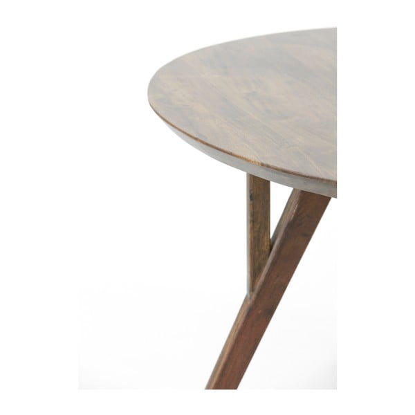 Smeđi okrugli blagovaonski stol s pločom stola od bagrema ø 120 cm Quenza – Light & Living-image-3