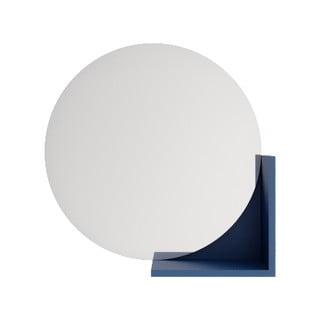 Zidno ogledalo s tamno plavom policom Skandica Lucija, ø 60 cm